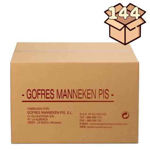 Caixa de 144 massas de gofres Manneken-Pis congeladas