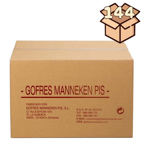 Caixa de 144 massas de gofres Manneken-Pis congeladas